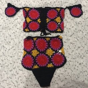 2 in 1 Crochet crop top and shorts
